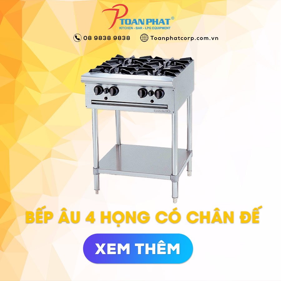 bếp âu 4 họng có chân đế berjaya