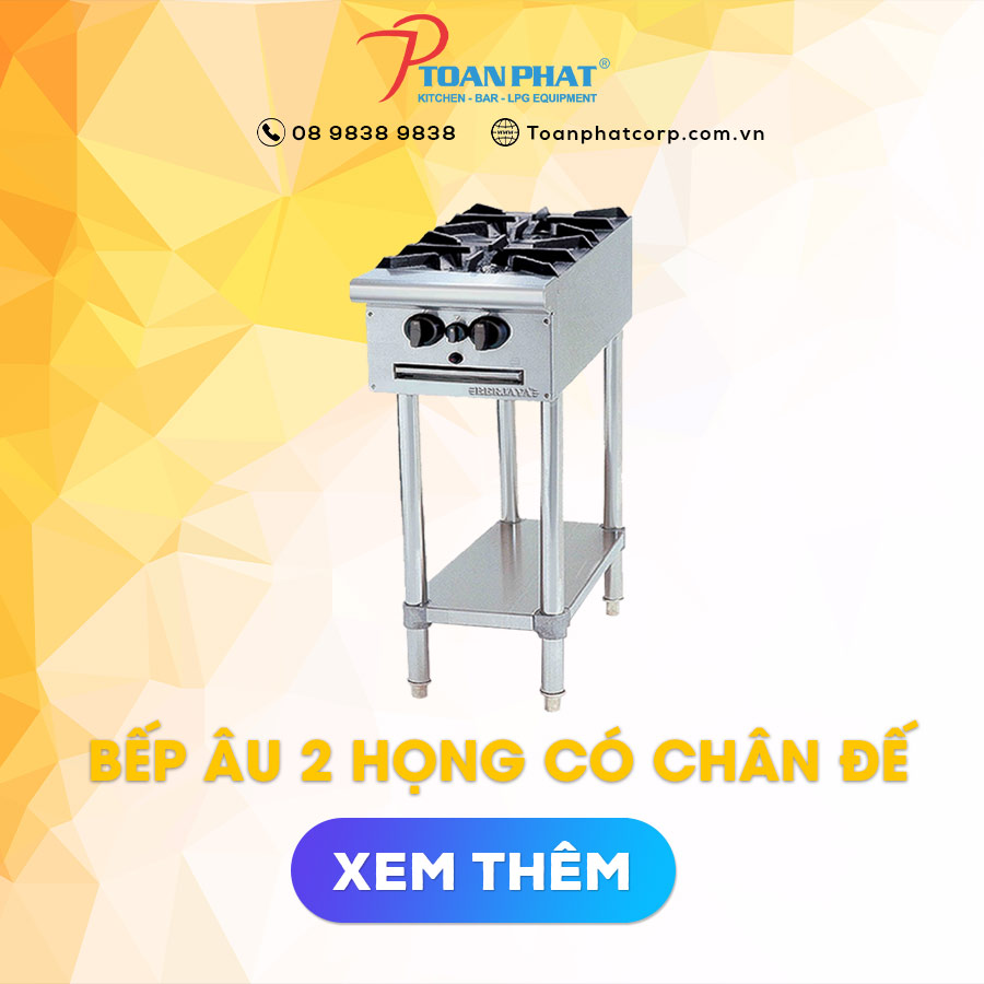 bếp âu 2 họng có chân đế berjaya