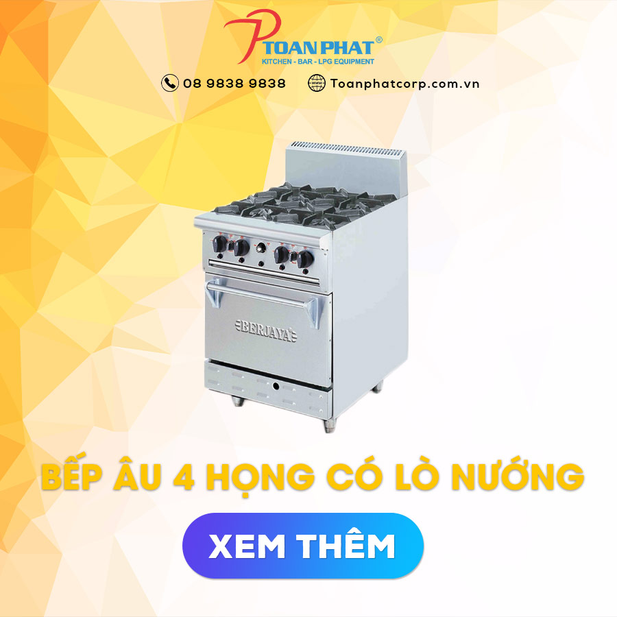 bếp âu 4 họng có lò nướng berjaya